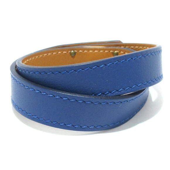 Auth HERMES Mini Kelly Double Tour - Blue Rose Gold Veau Swift Hardware W - Picture 2 of 6